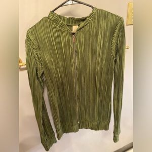 Pretty green think zip silk jacket